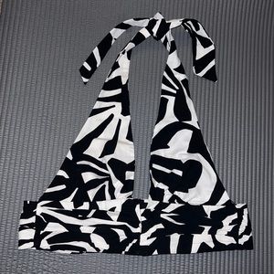 Zara NWOT Black White Halter Top Sz S